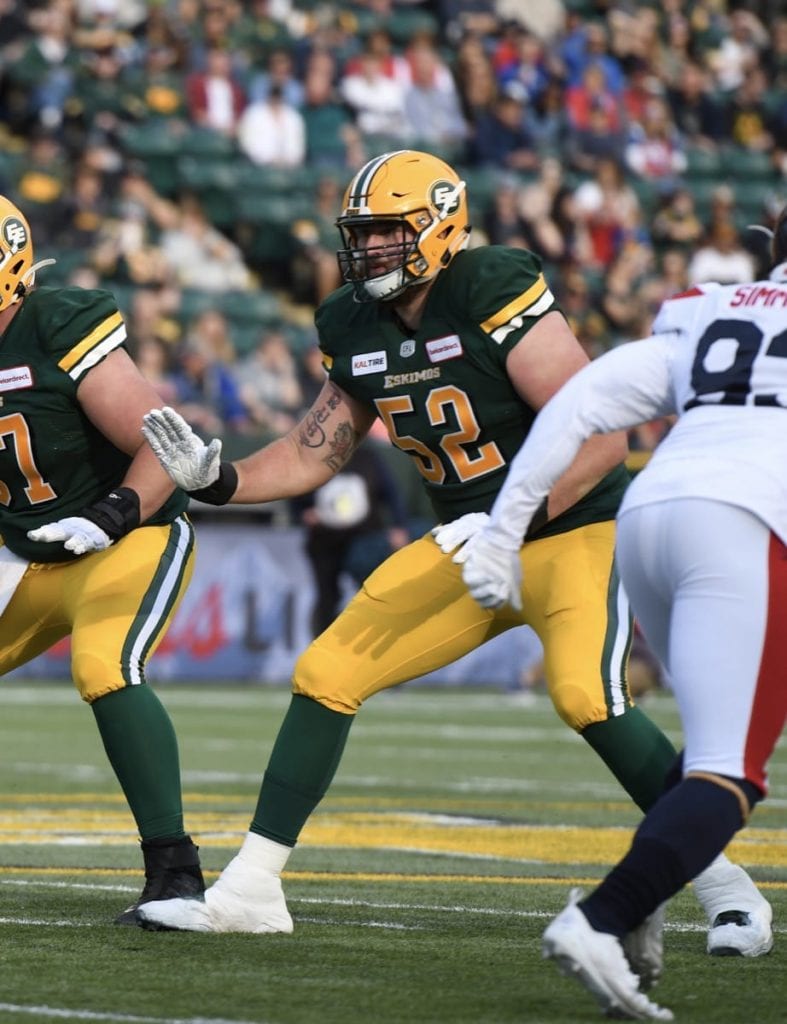 Jacob Ruby, CFL Edmonton Eskimos - playing football